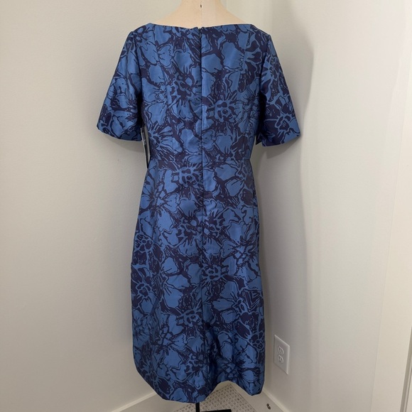 NEW Kay Unger 12 Tallulah Blue Floral Midi DRESS Mother of Bride Wedding Formal - Picture 4 of 10